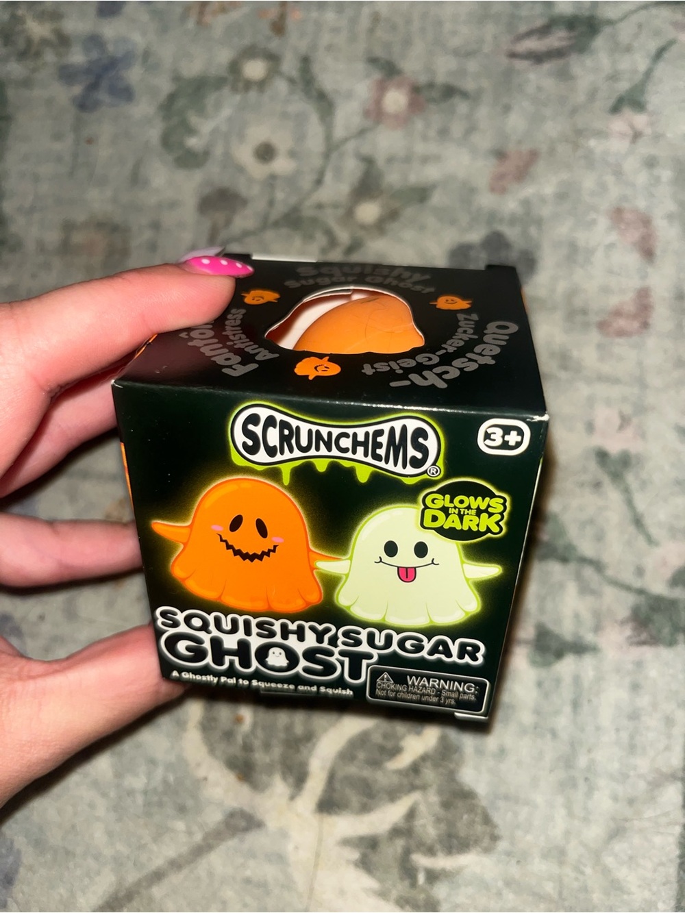 Squishy Sugar Ghost Toy - Orange (Glows in the Dark)